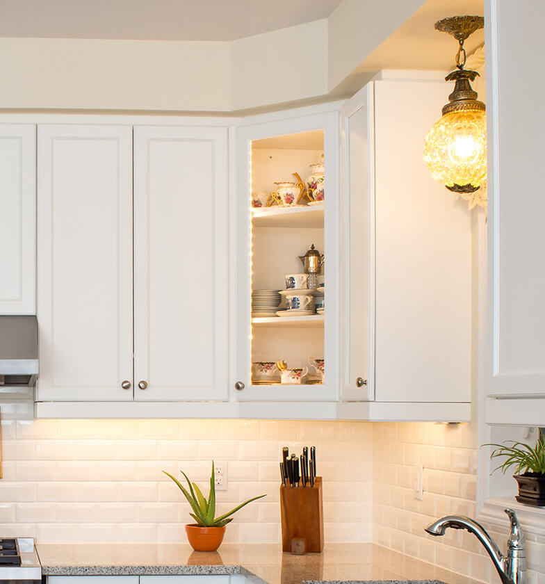 Kitchen corner display cabinet