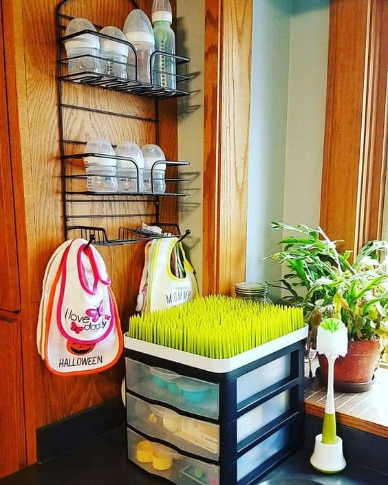 shower caddy to store baby bottles