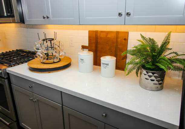 an organized kitchen countertop