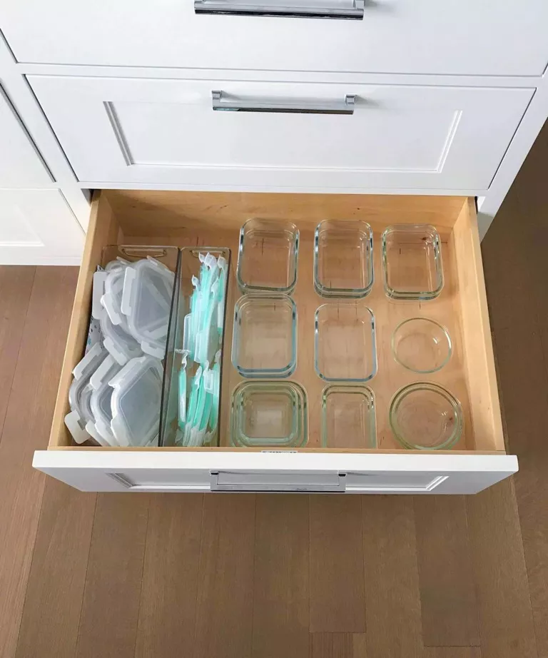 acrylic containers to store Tupperware lids