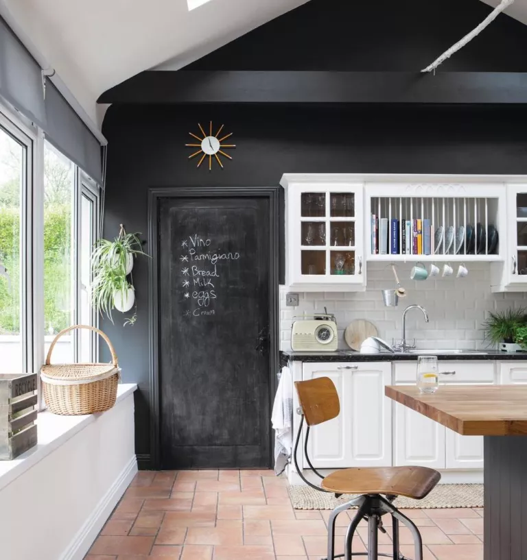 one focus kitchen wall is pained black