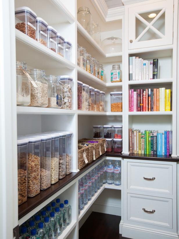 Clear containers and jars for small pantry organization