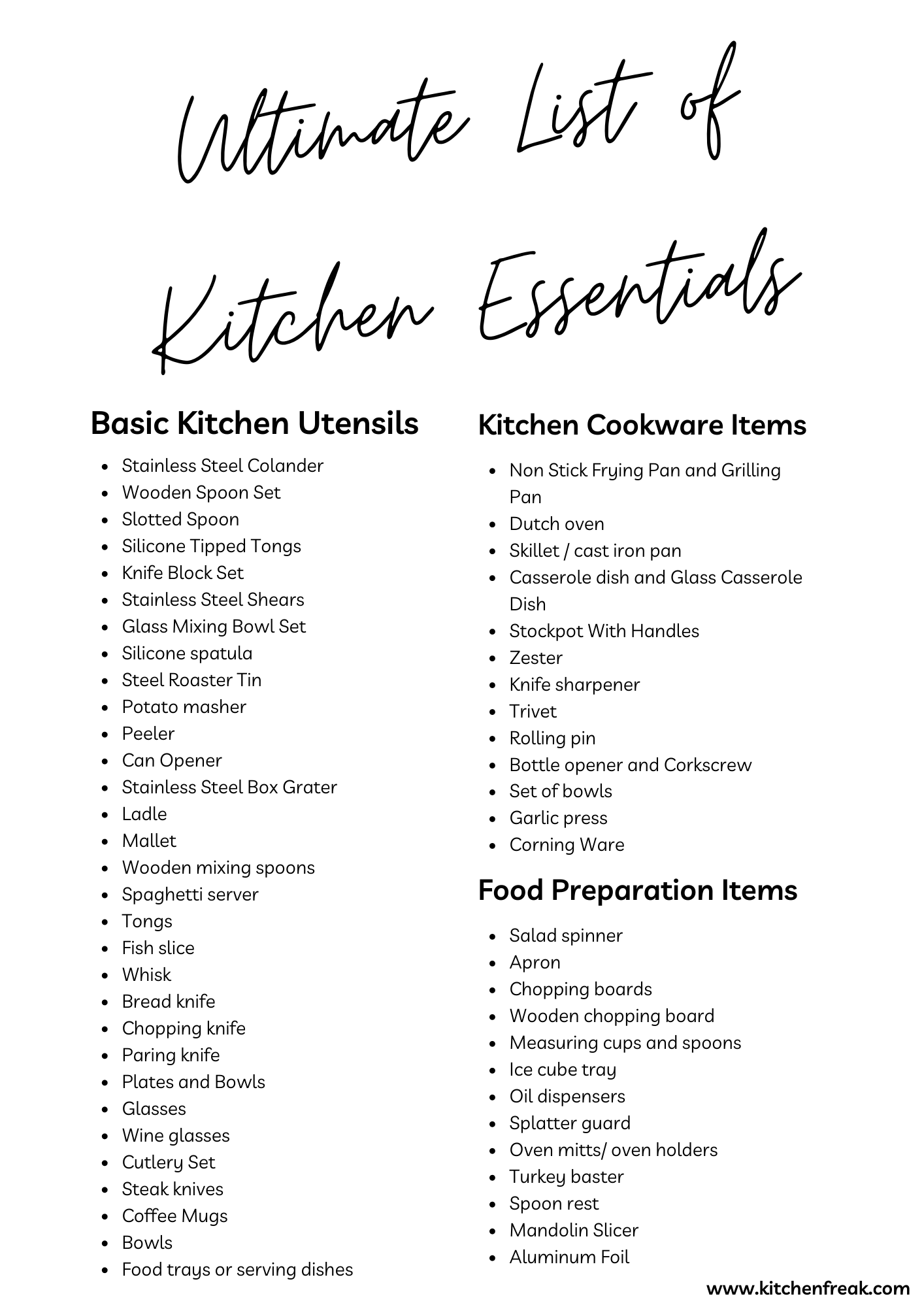 Ultimate List of Kitchen Essentials for New Home - Get Started Today ...