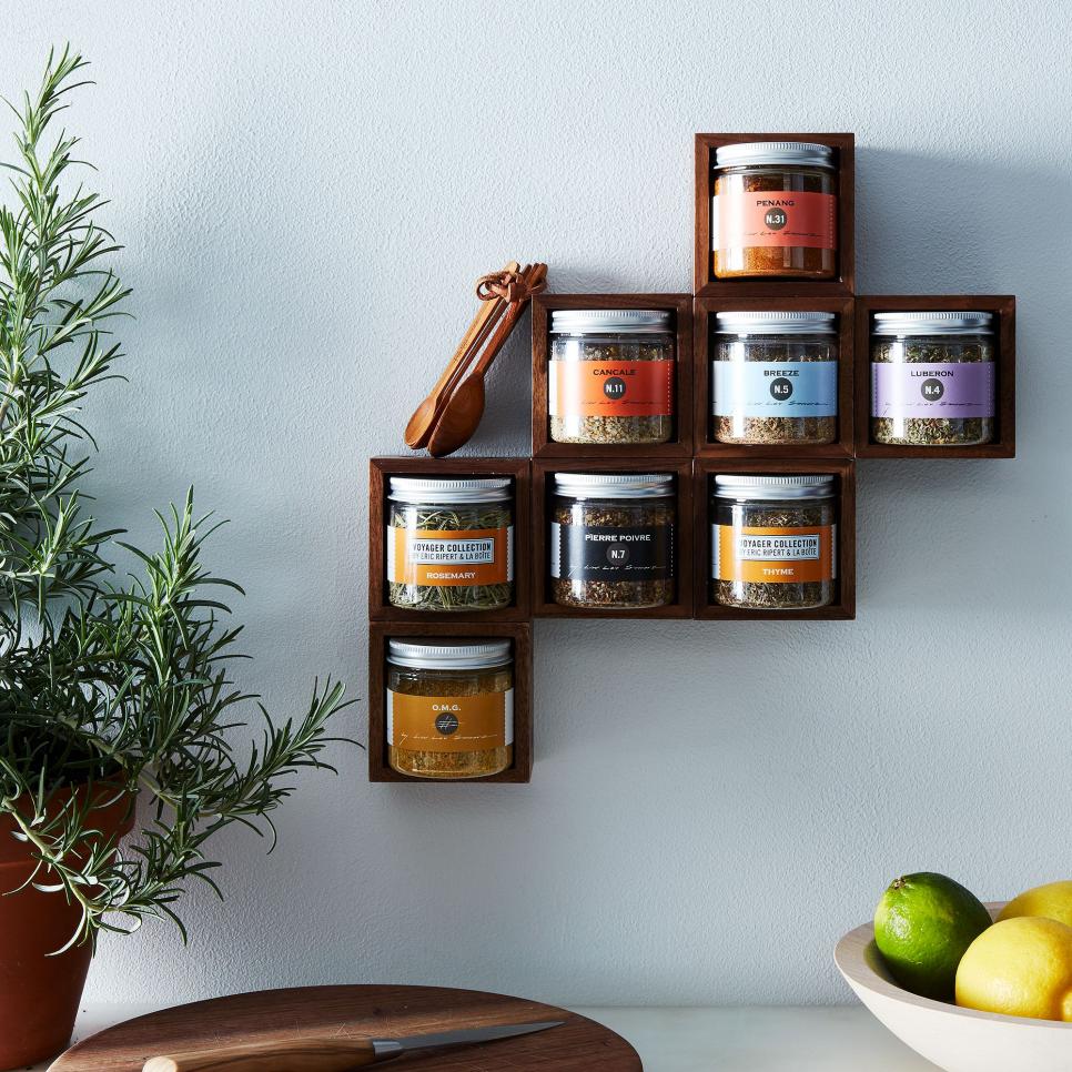 floating shelves for storing spices