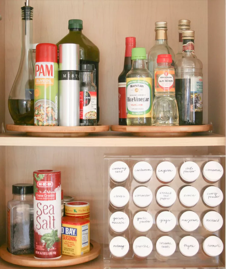 Lazy Susans for storing spices 