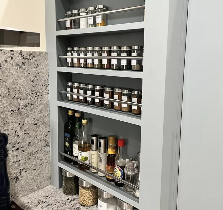 open shelving as spice storage solution