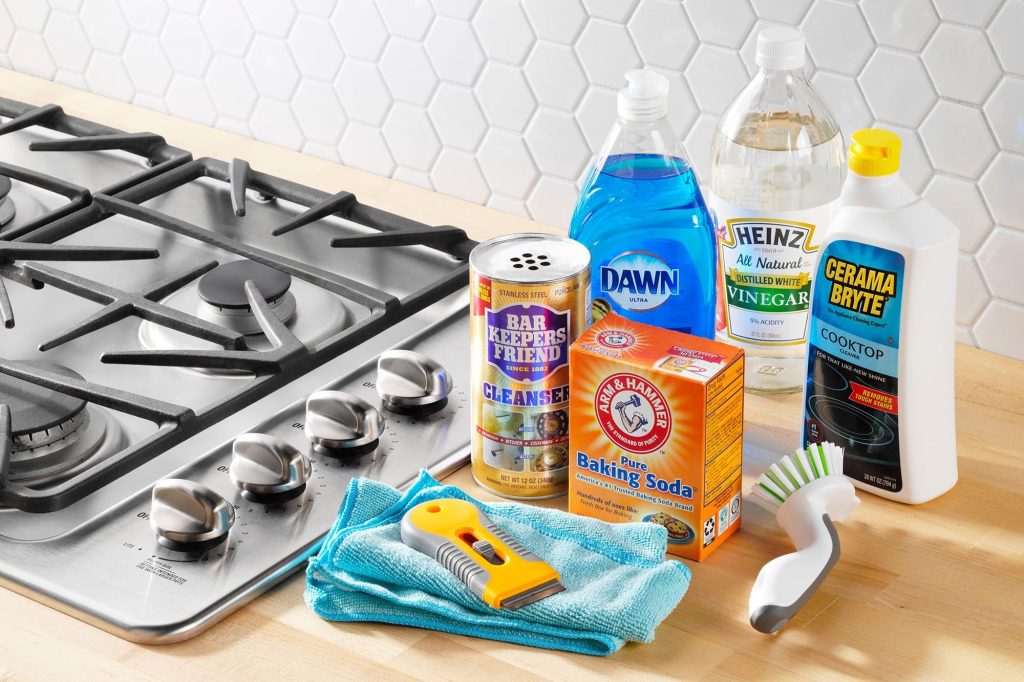 Liquids for stove top cleaning