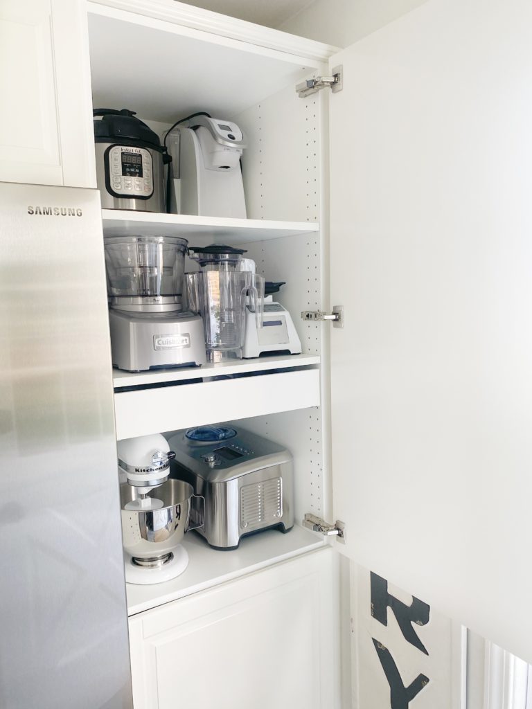 Stored electric kitchen devices in one pantry