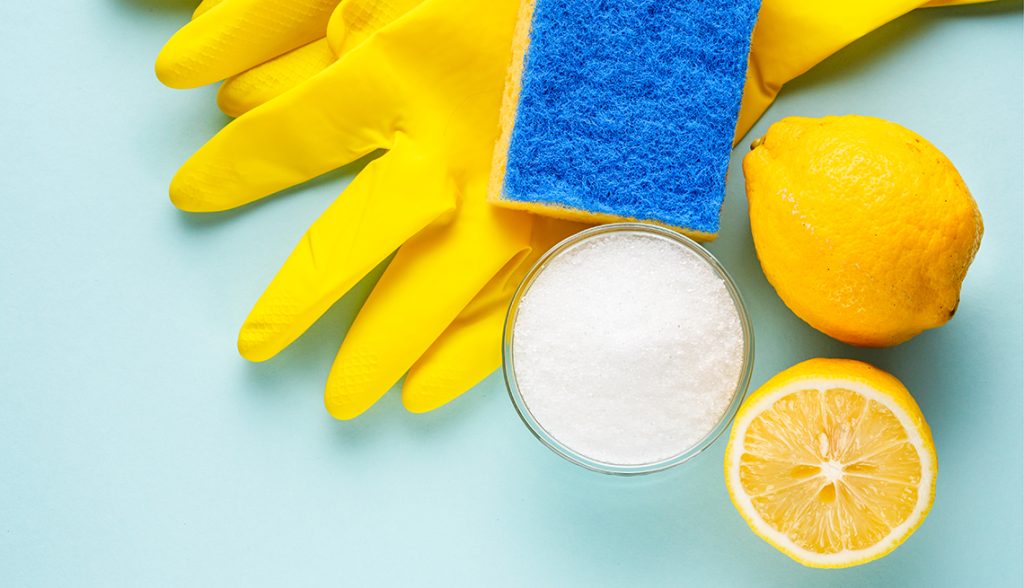 citric acid and soda alternative cleaning concept.