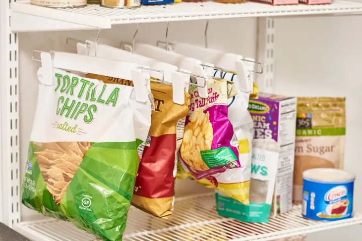 How to hang chips in a pantry